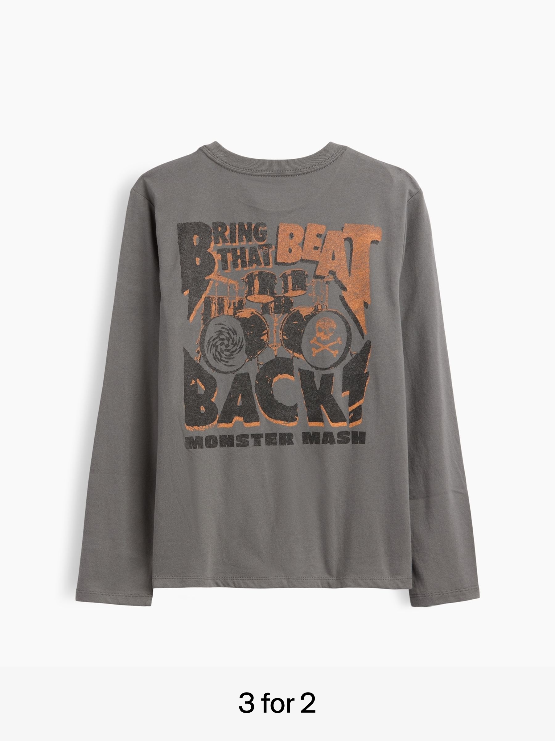 Grey Crossbones - Graphic Long Sleeve T-shirt