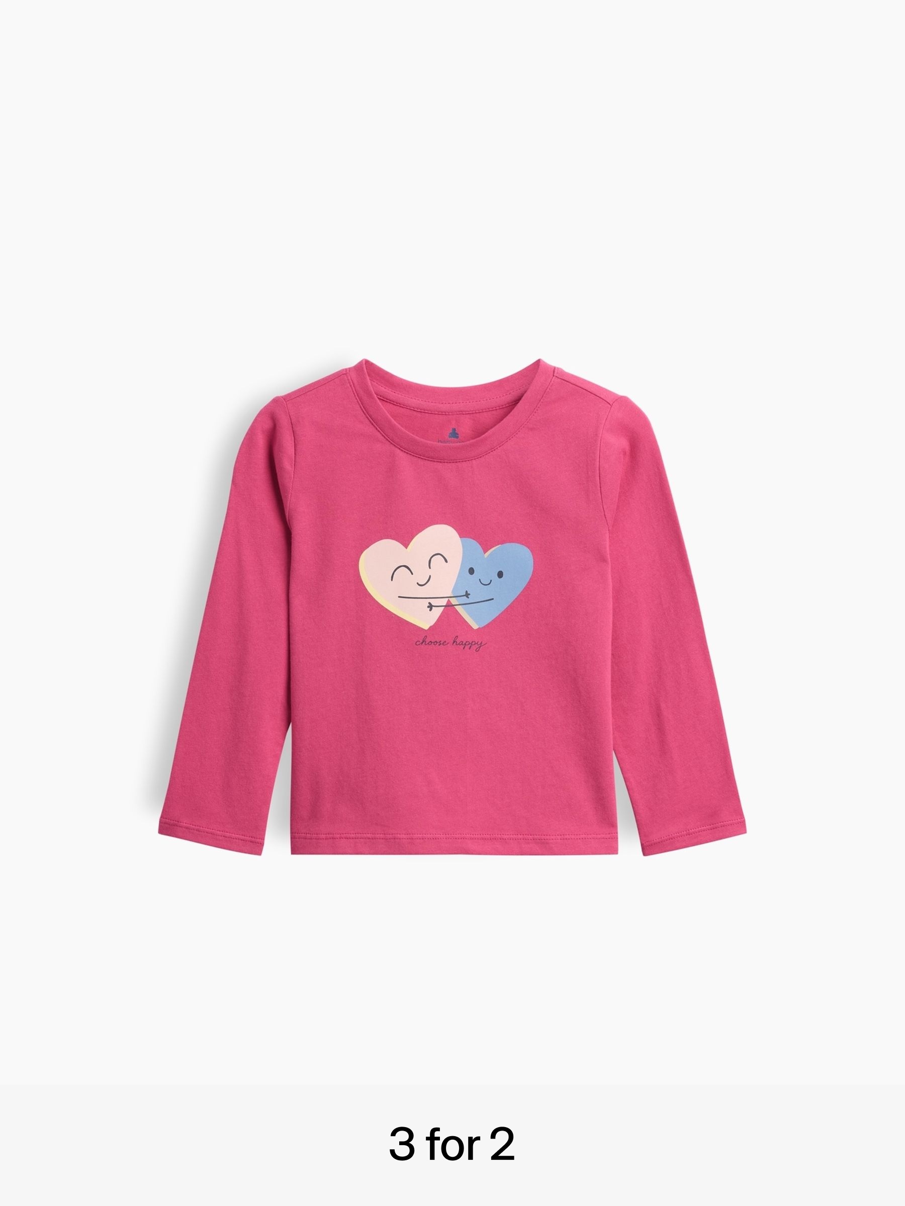 Pink Hearts - Graphic Long Sleeve T-shirt