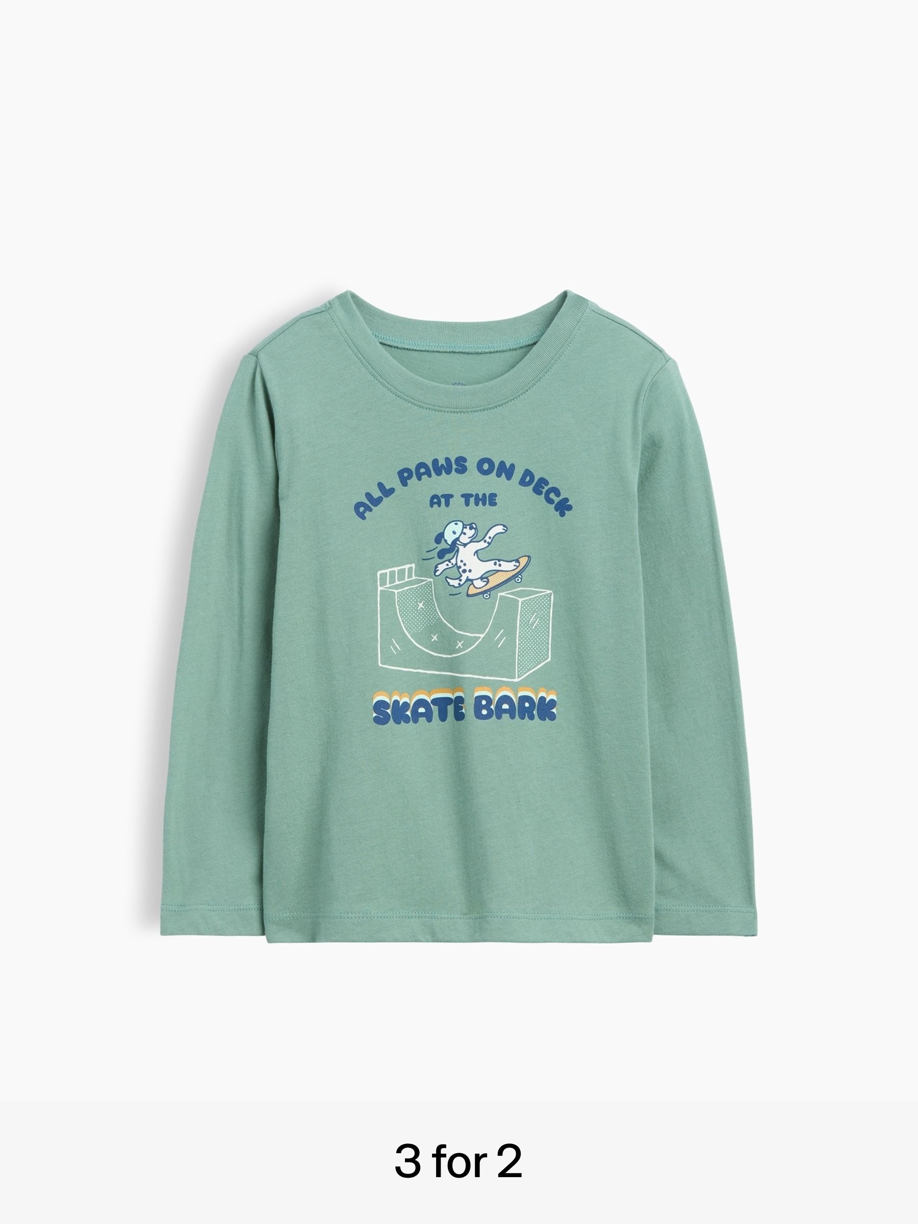 Green Skater Dog - Graphic Long Sleeve T-shirt
