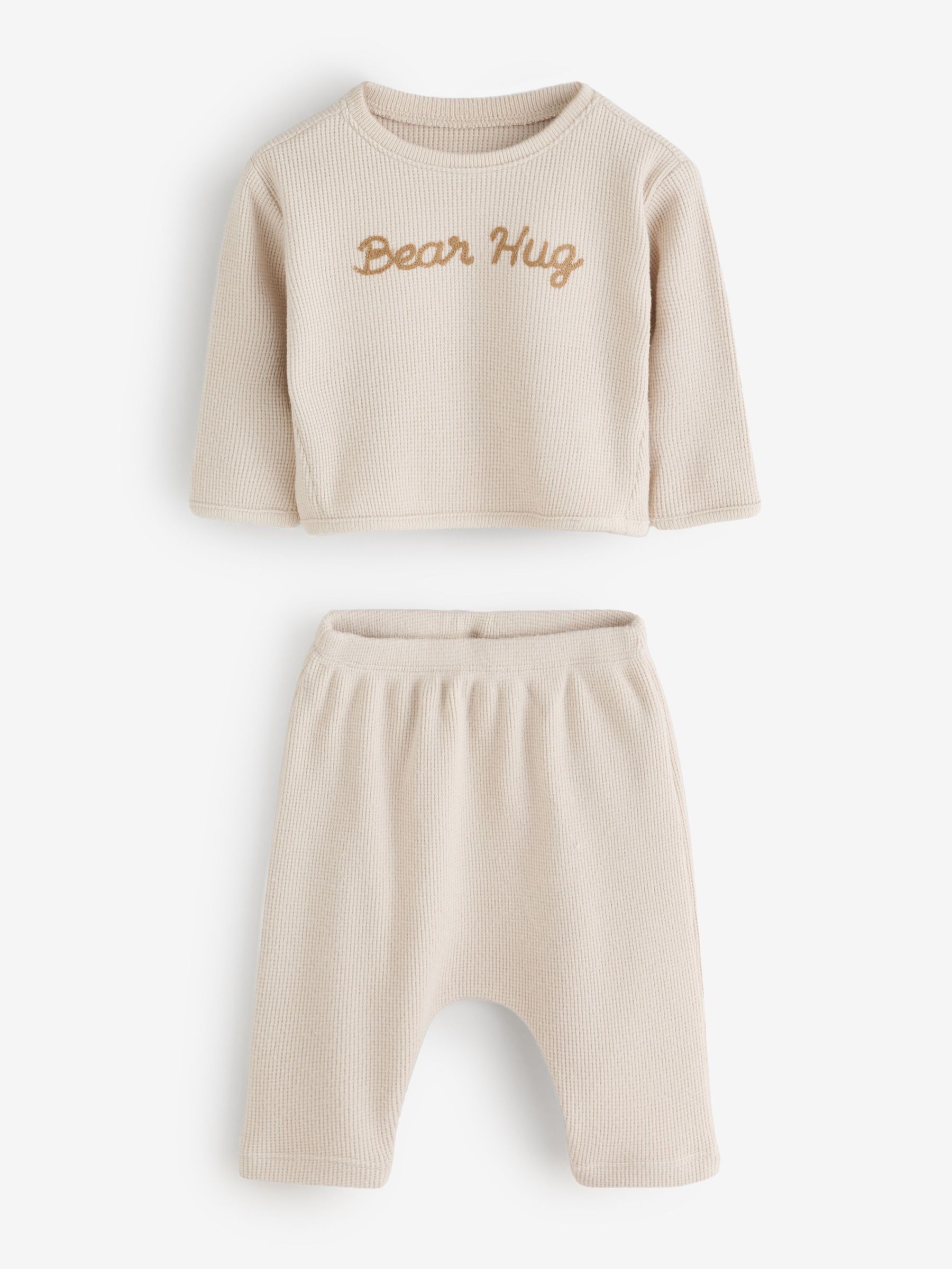 Cream Brannan Bear - Waffle Knit Detail Outfit