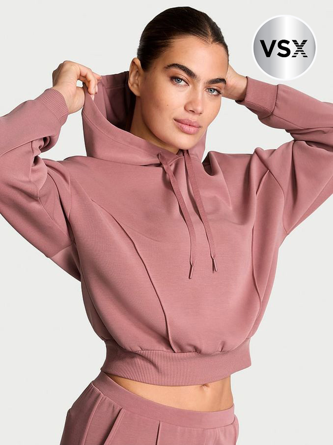 Vintage Rose Pink Featherweight Knit Hoodie (E43452) | £59