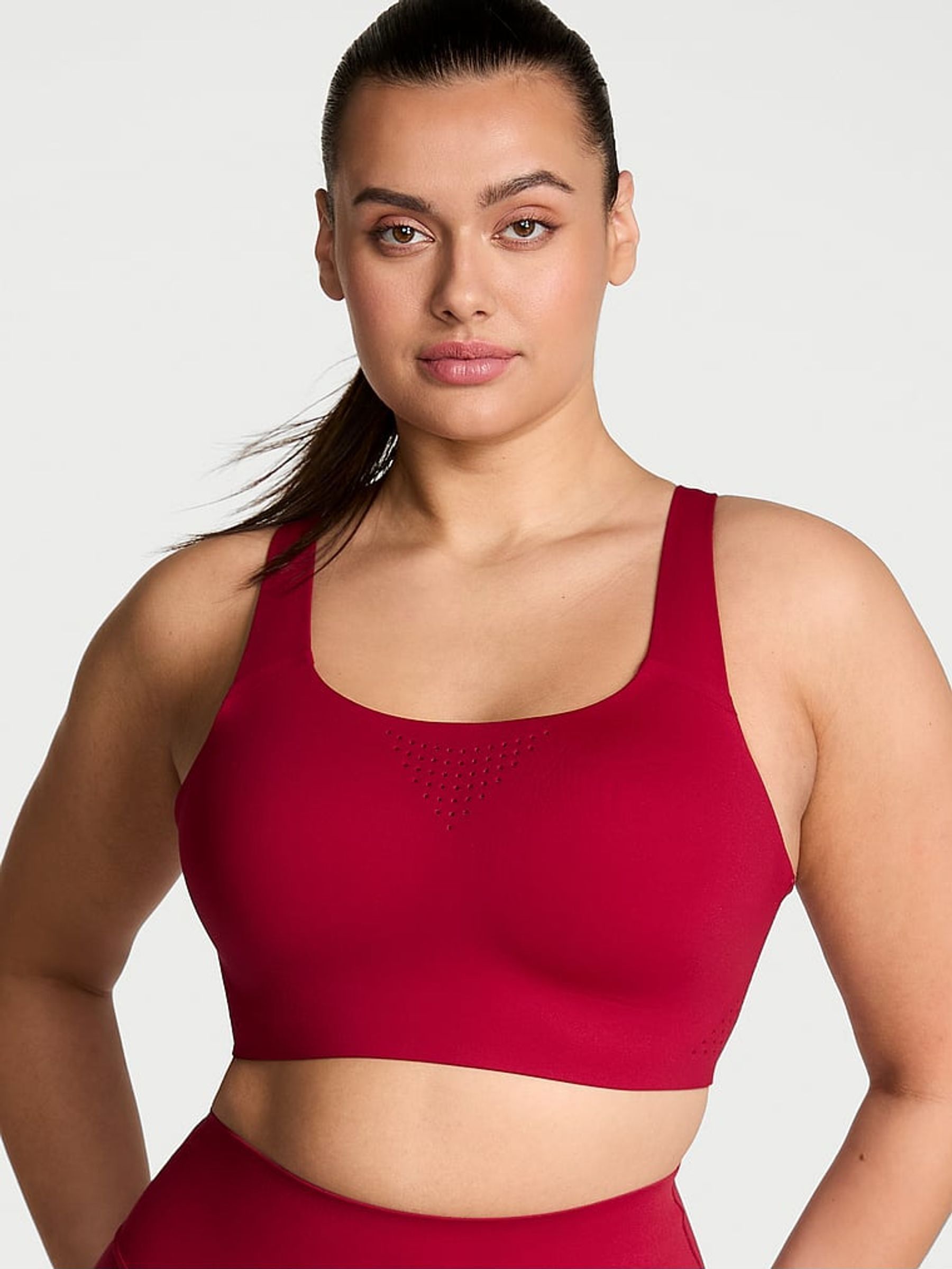 Red Lacquer Back Close Featherweight Max High Support Sports Bra (E43471) | £45