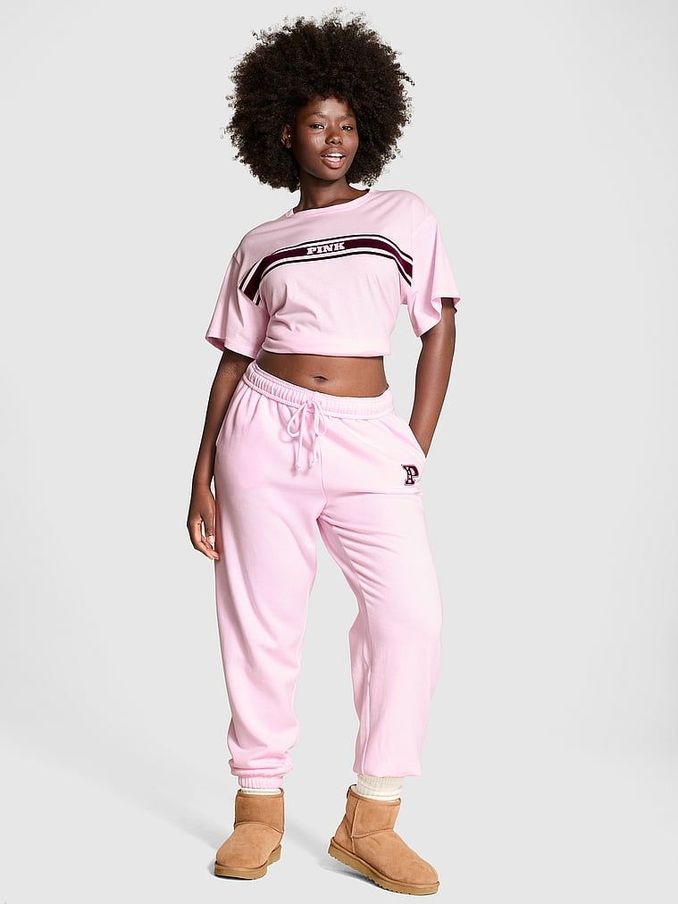 Pink Tulip Cuffed Fleece Joggers (E43491) | £39