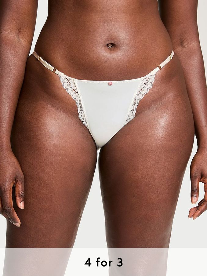 Coconut White Lace Trim Bikini Knickers (E43494) | £14