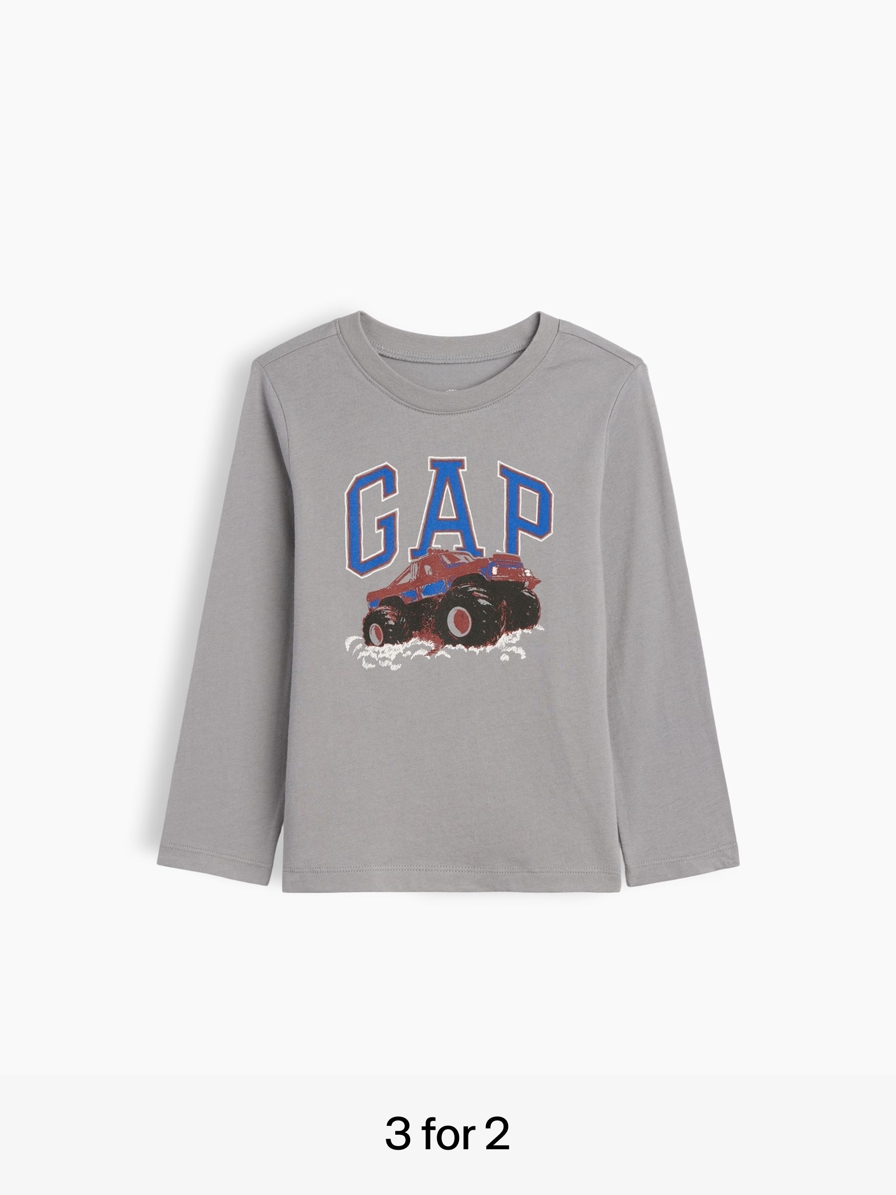 Grey Monster Truck - Graphic Long Sleeve T-shirt
