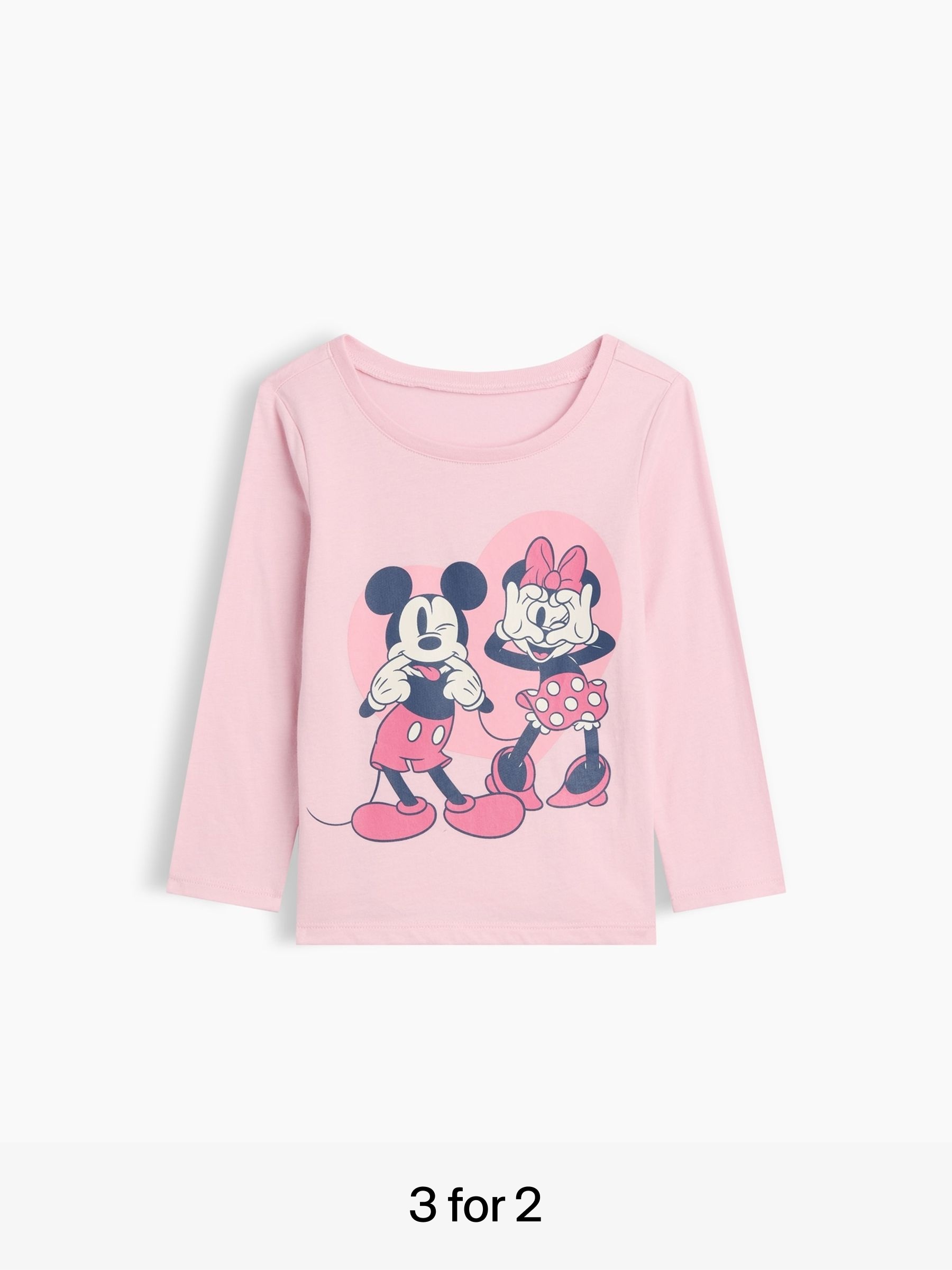 Pink Mickey and Minnie Mouse - Disney Graphic Long Sleeve T-shirt