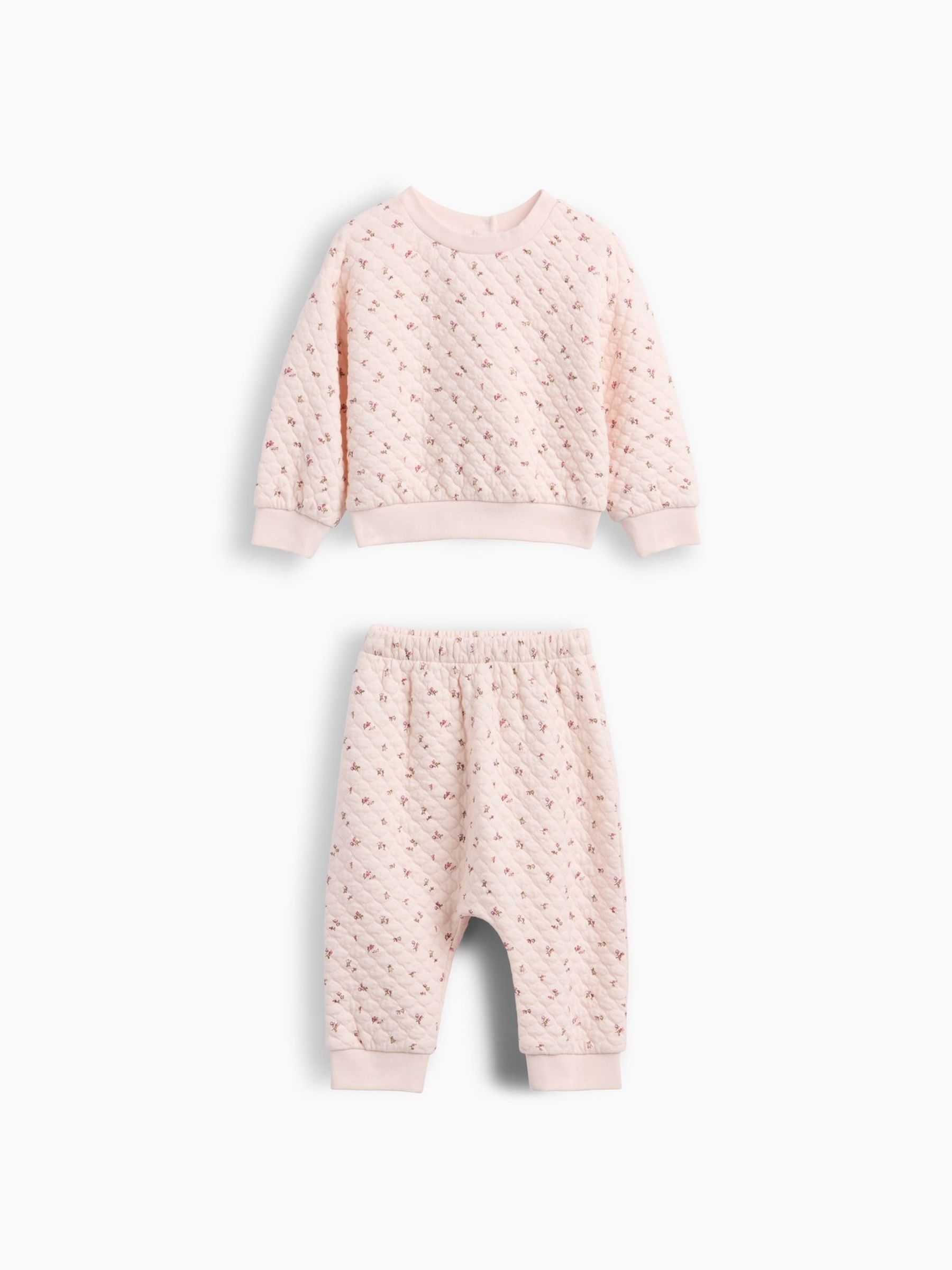 Pink Floral - Quilted Outfit Set