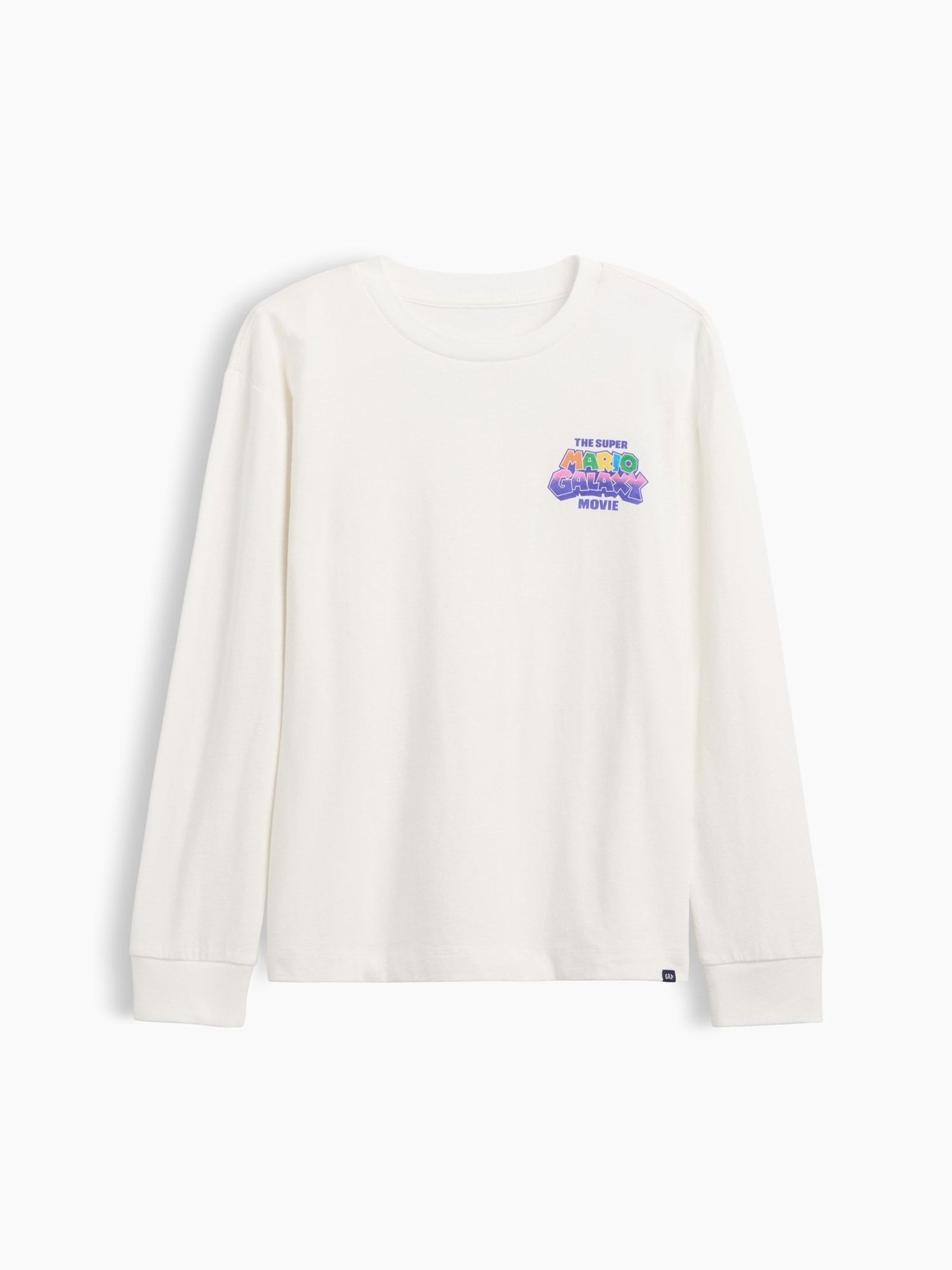 White - Super Mario Relaxed Graphic Long Sleeve T-shirt