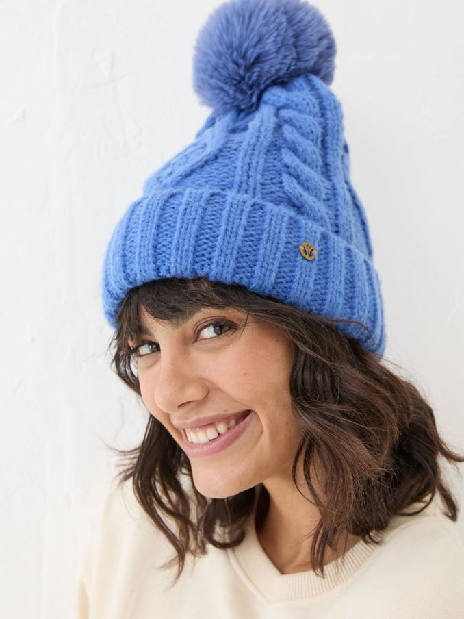 Blue Billie Cable Bobble Hat (E46313) | £12