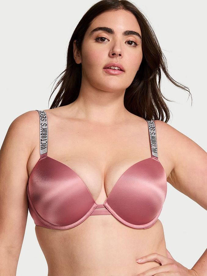 Vintage Rose Pink Push Up Shine Strap Bra (E46486) | £29