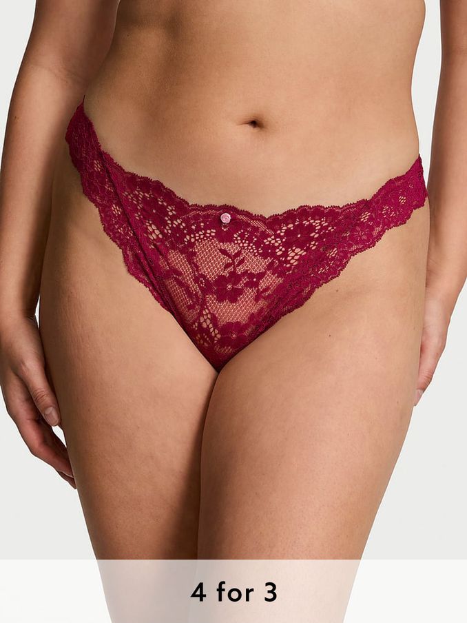 Campari Red Thong Lace Knickers (E46488) | £14