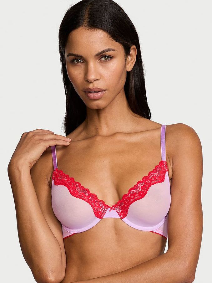 Silky Lilac Purple Unlined Demi Bra (E46497) | £24