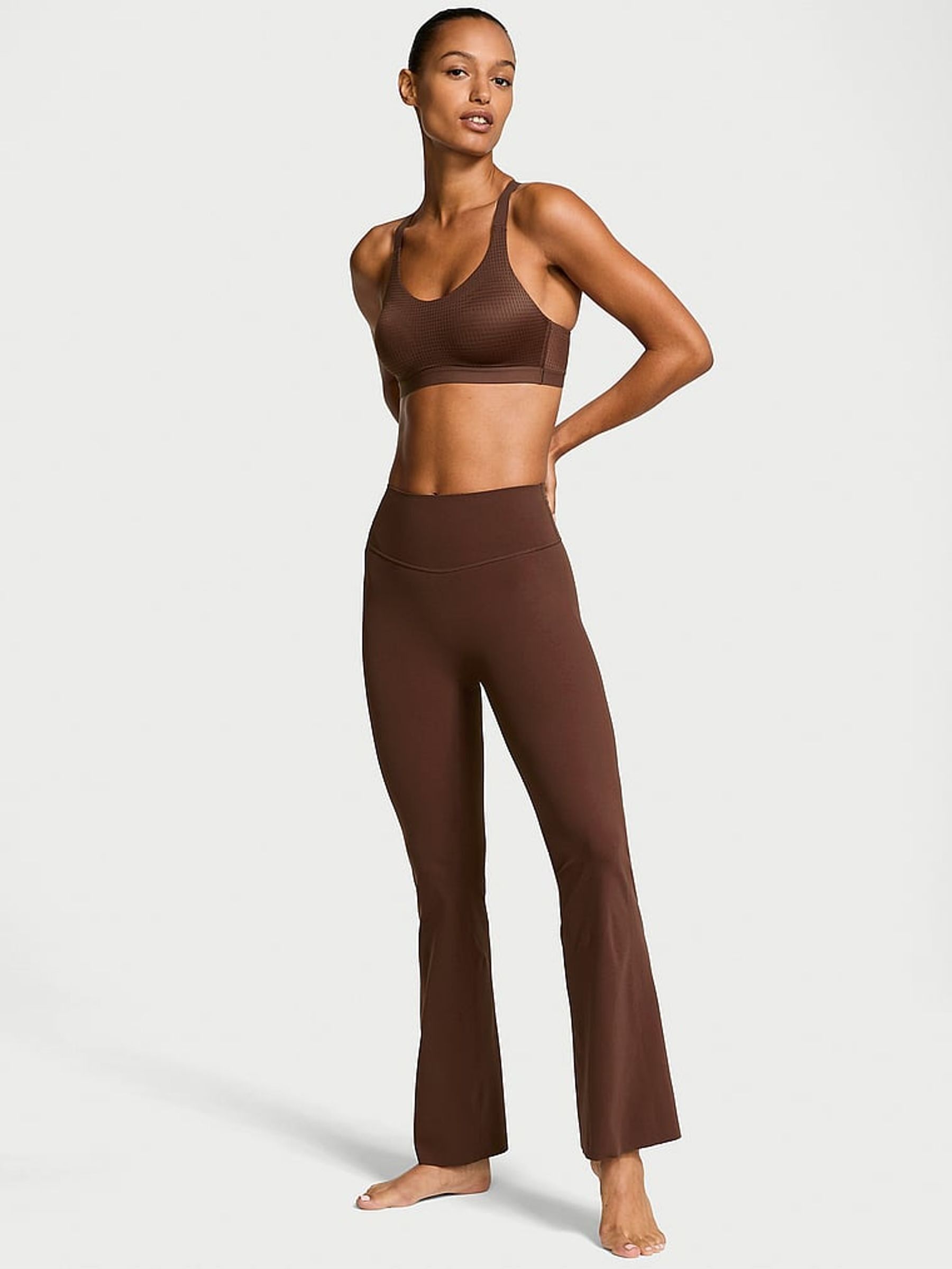 Burgundy Brown Elevate™ Stretch Flare Leggings (E46525) | £34