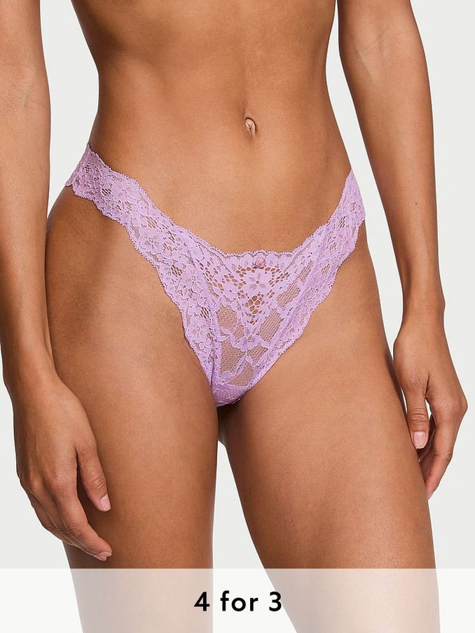 Lilac Purple Brazilian Lace Knickers (E46526) | £14