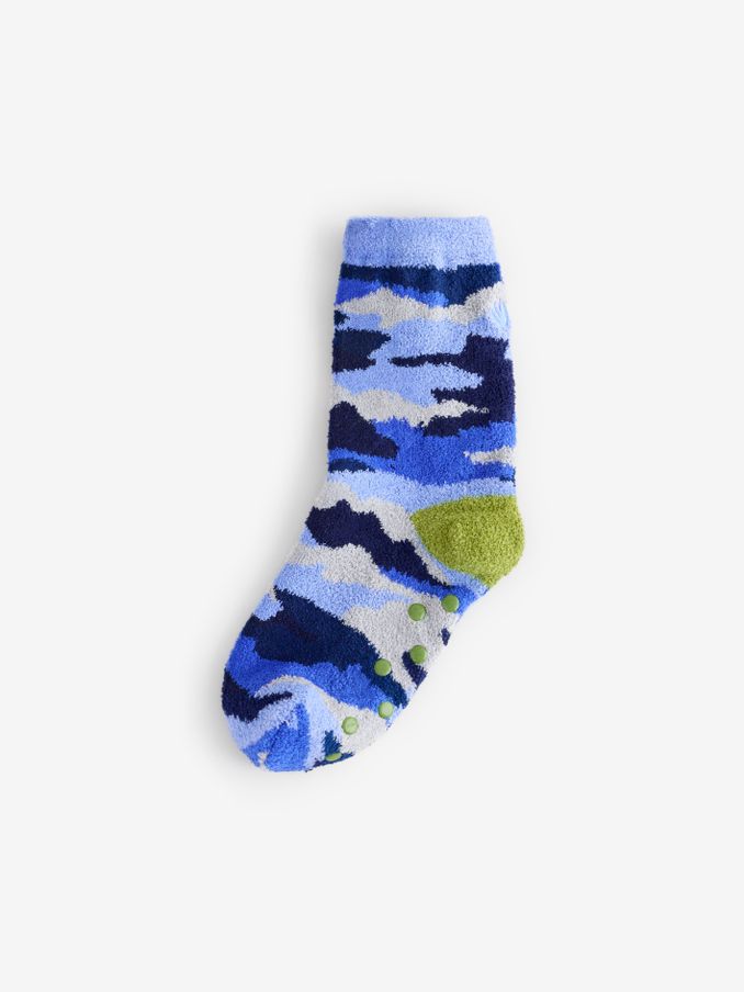 Blue Camo Fluffy Socks (E46552) | £3