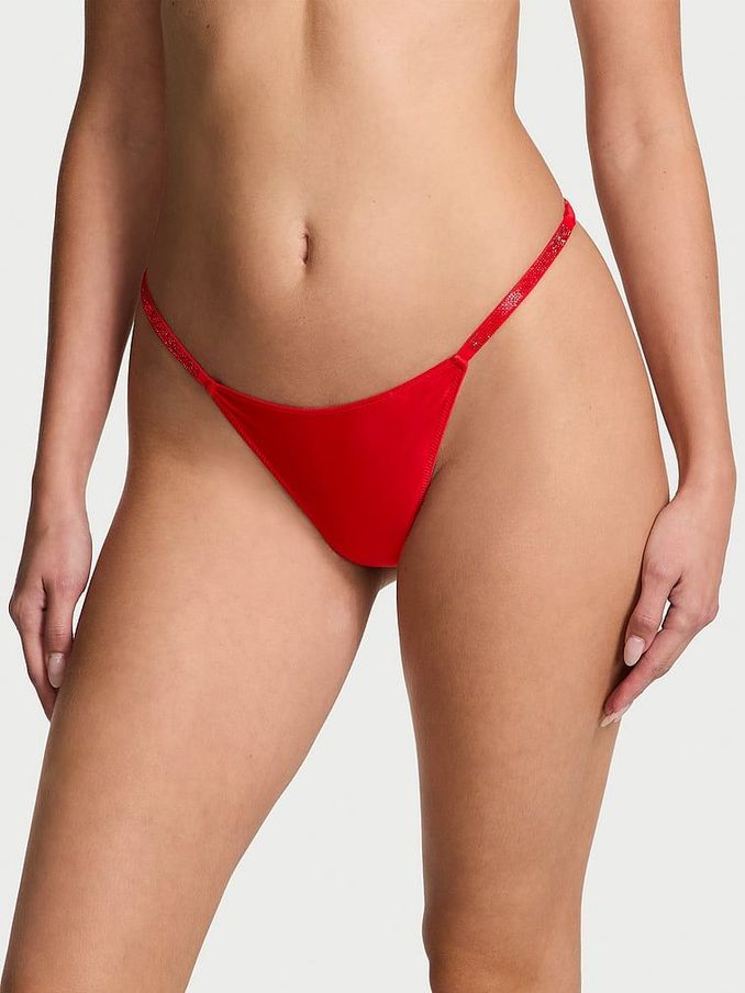 Vermillion Red Bow Thong Knickers (E46584) | £9