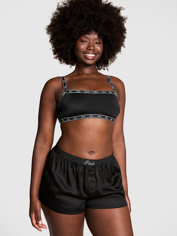 Black Diamante Pyjama Shorts (E46592) | £25
