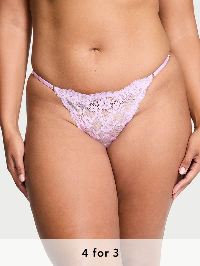Lilac Purple G String Lace Knickers (E46600) | £14