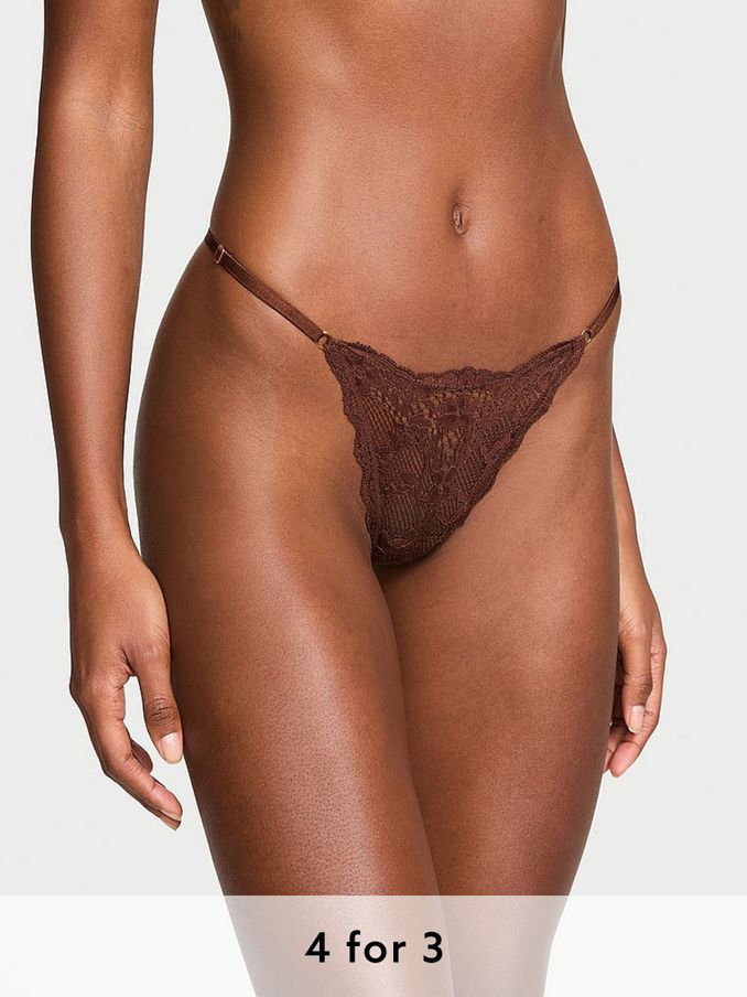 Ganache Nude G String Lace Knickers (E46622) | £14
