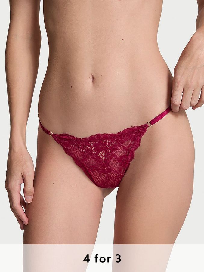 Campari Red G String Lace Knickers (E46632) | £14