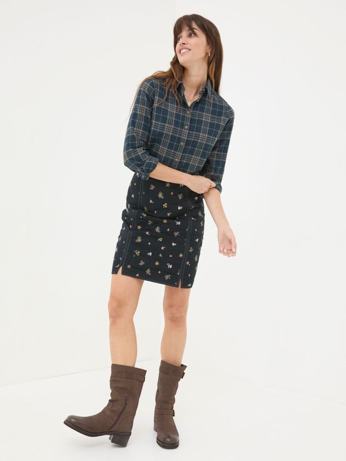 Olivia Navy 100% Cotton Check Shirt (E50018) | £28