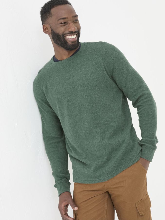 Wicklow Green Waffle Crew Neck T-Shirt (E50047) | £20
