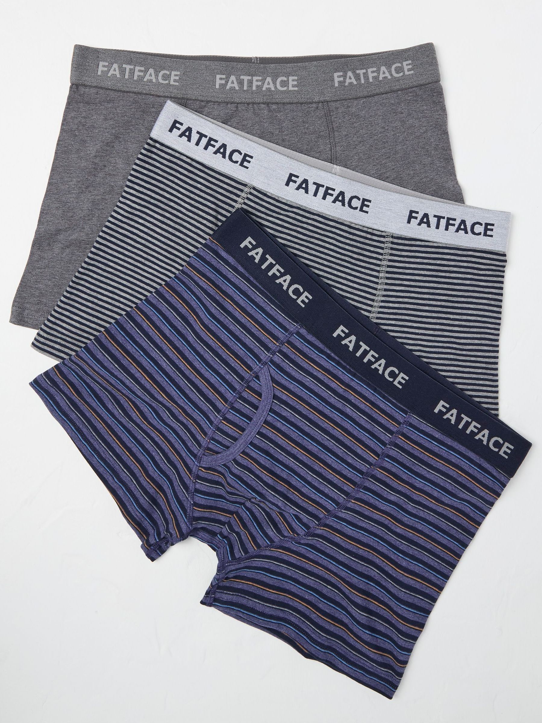 Blue Seagrove Stripe Cotton Boxers 3 Pack (E50083) | £30