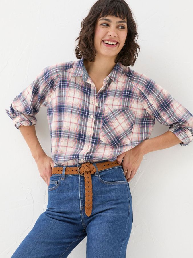 Bessie Cream Check Shirt (E50085) | £28