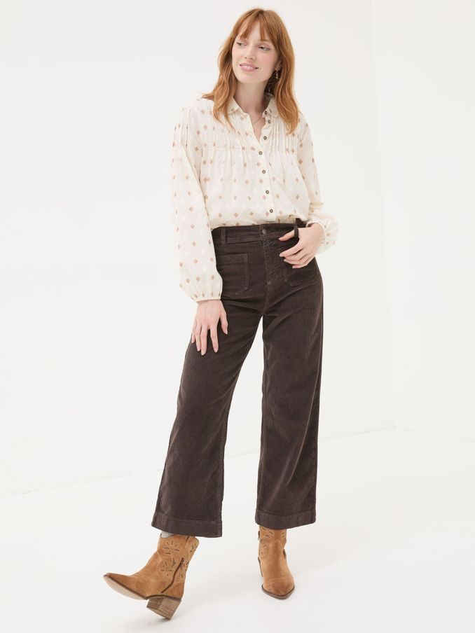 Keswick Brown Wide Leg Crop Jeans (E50118) | £35