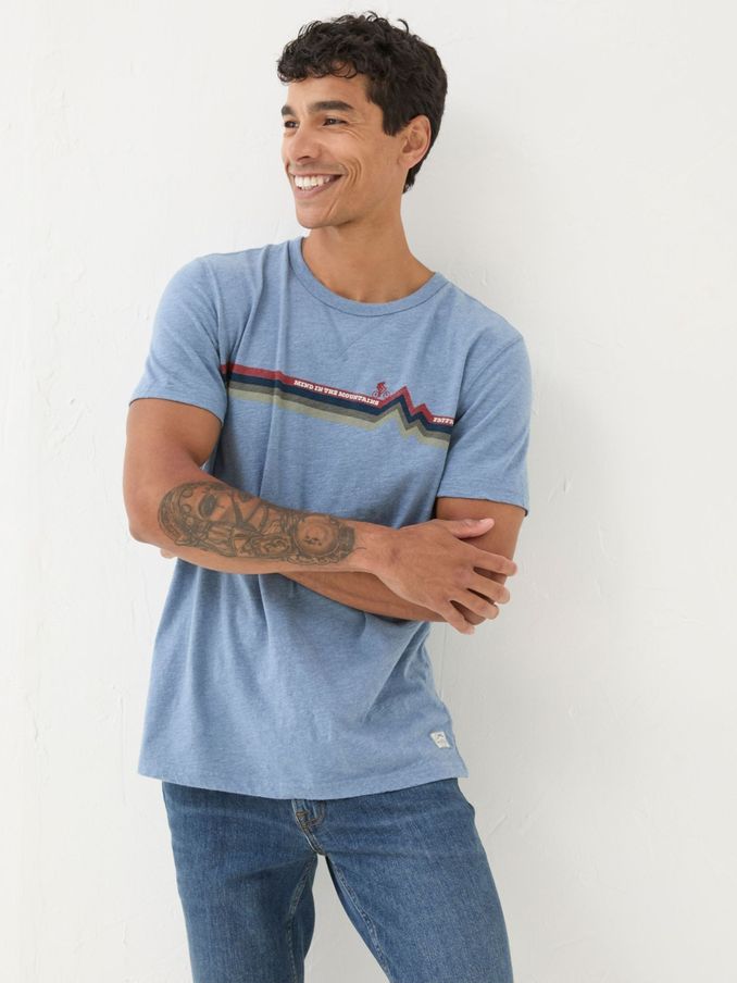 Blue Bike Chest Stripe T-Shirt (E50177) | £16