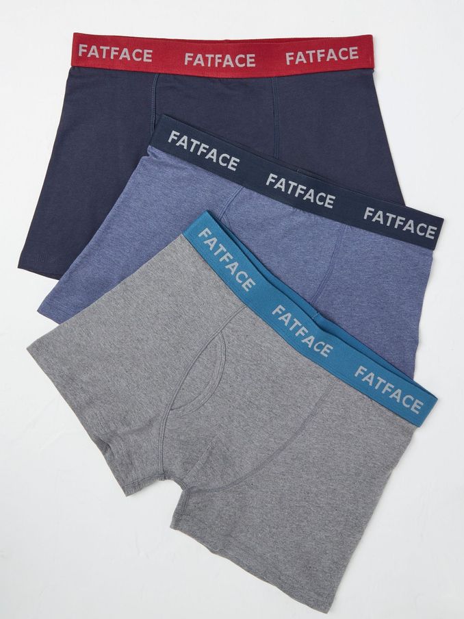 Blue/Grey Cotton Boxers 3 Pack (E50215) | £15
