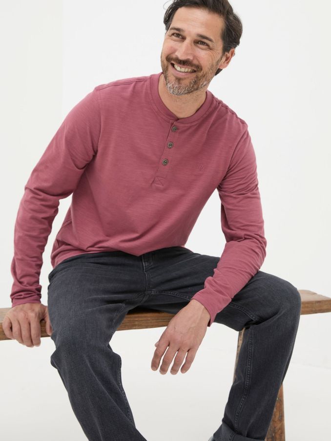 Pink Woodside Slub Henley (E50247) | £20