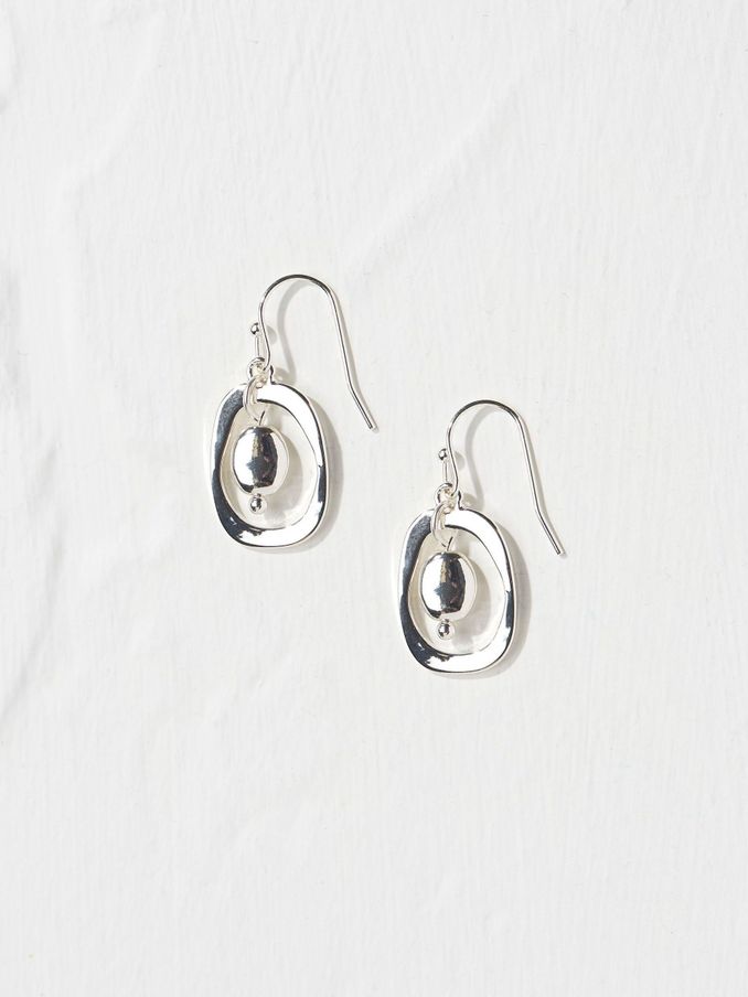 Silver Tone Disc Earrings (E50284) | £5