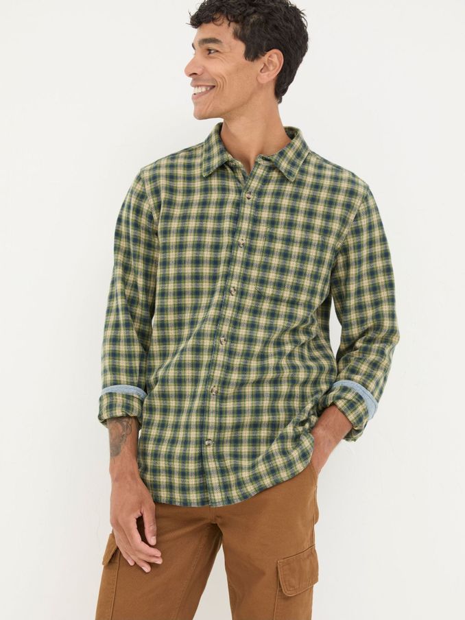 Green Long Sleeve Read Check Shirt (E50289) | £28