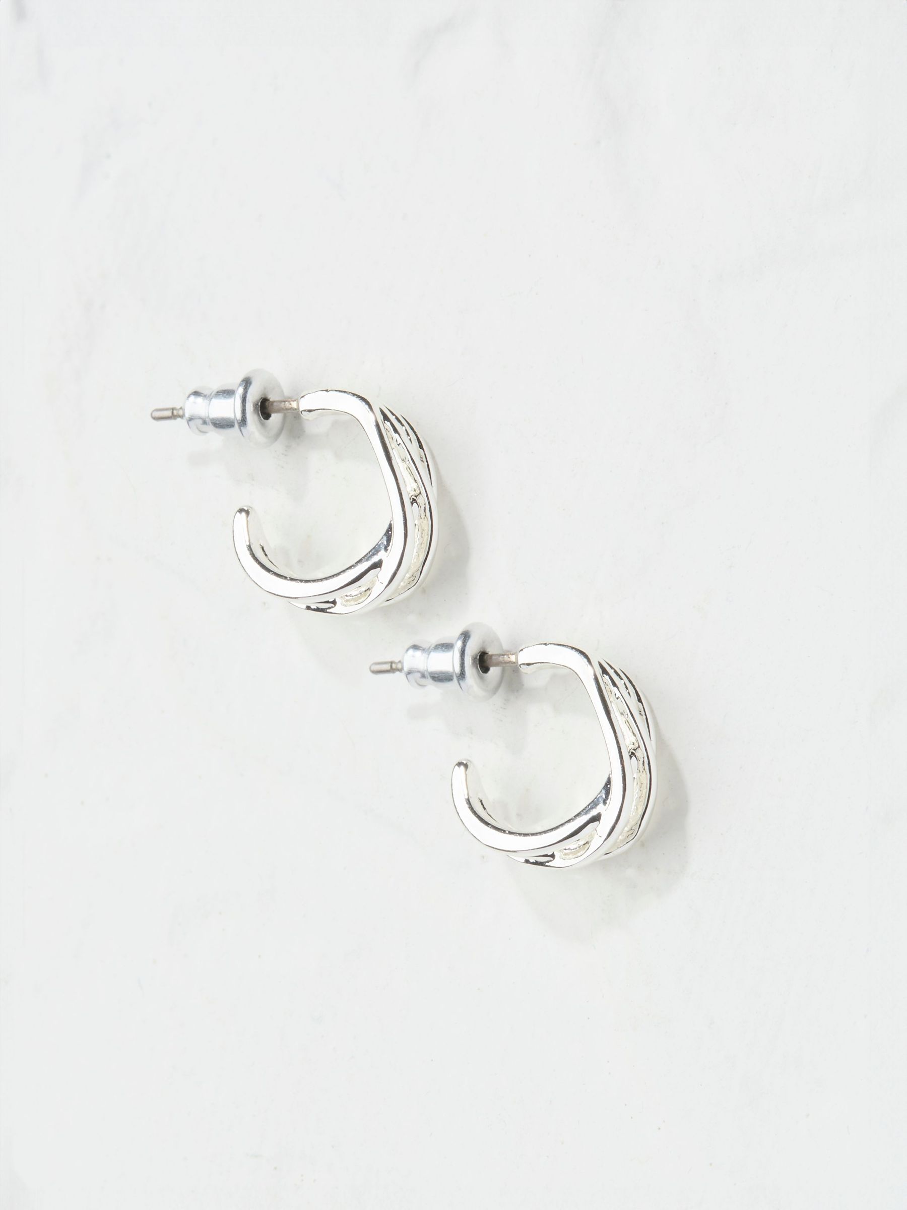 Silver Tone Mutli Strand Hoop Earrings (E50291) | £10.50