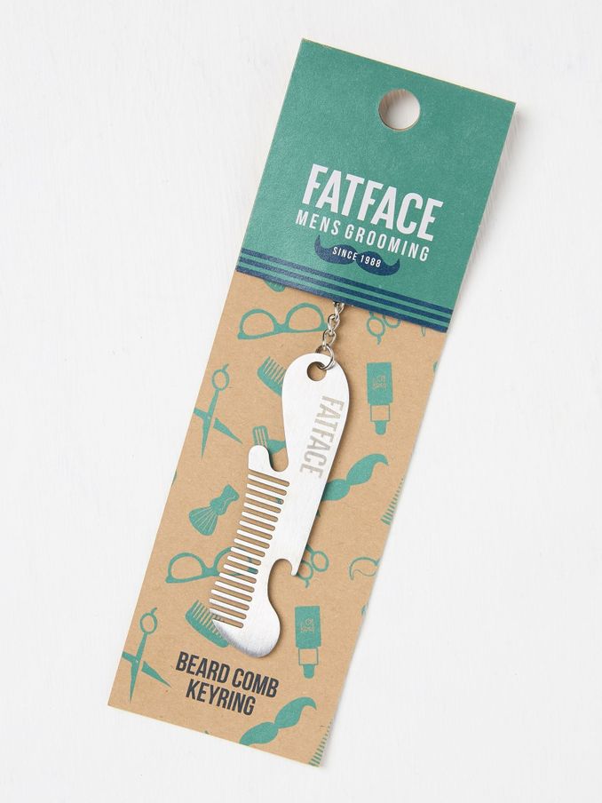 Metallic Beard Comb Keyring (E50329) | £4