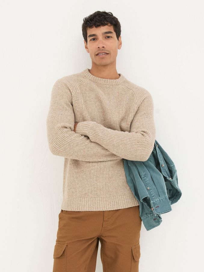 Calder Natural Crew Neck Jumper (E50427) | £32