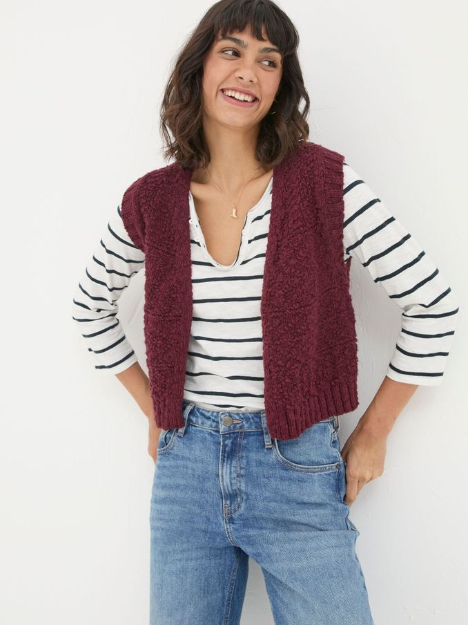 Talia Red Pattern Waistcoat (E50449) | £30