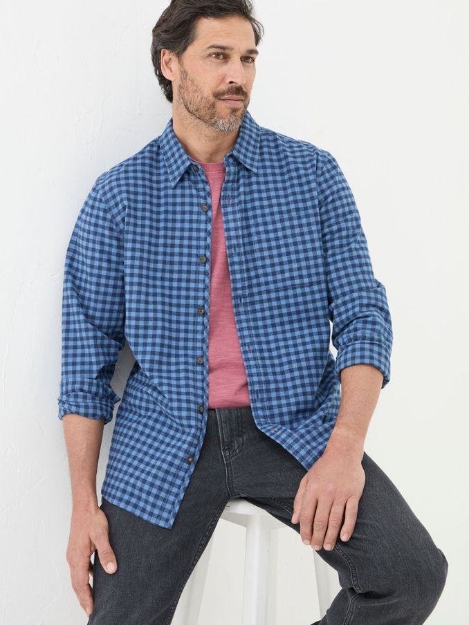 Blue Everly Gingham Shirt (E50484) | £30