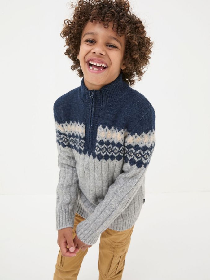 Grey Half Neck Jumper (E50521) | £18