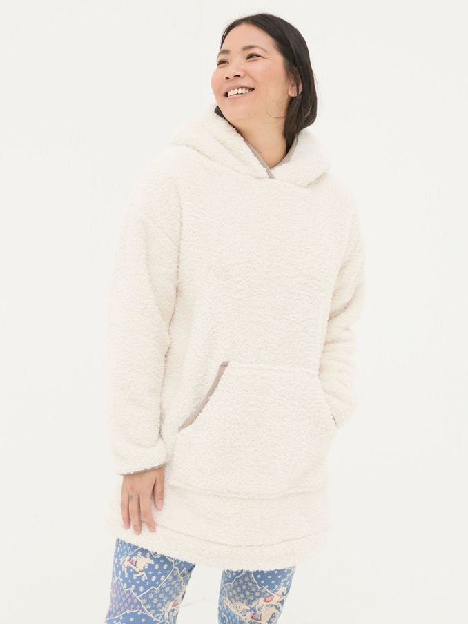 Snuggle Ivory Borg Hoodie (E50591) | £30