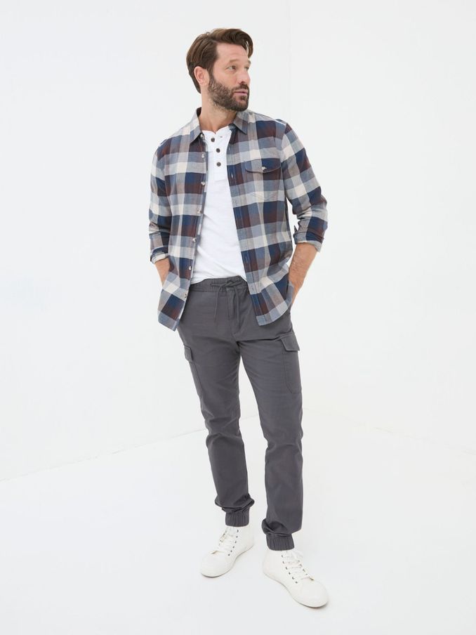 Kent Grey Cuffed Cargo Trousers (E50594) | £32
