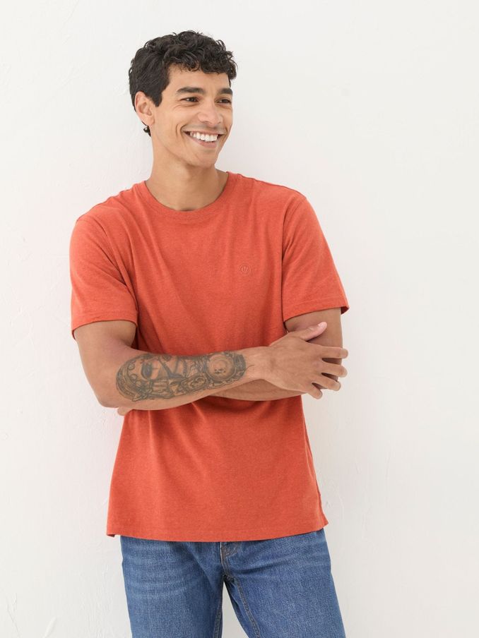 Lulworth Orange 100% Cotton Organic Crew T-Shirt (E50613) | £15