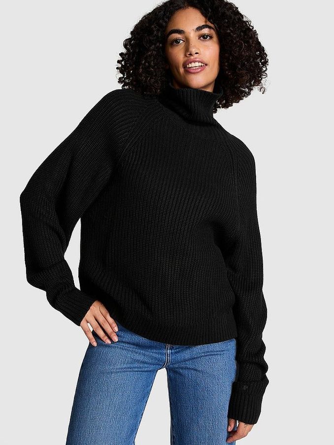 Black Turtleneck Knitted Jumper (E51869) | £49