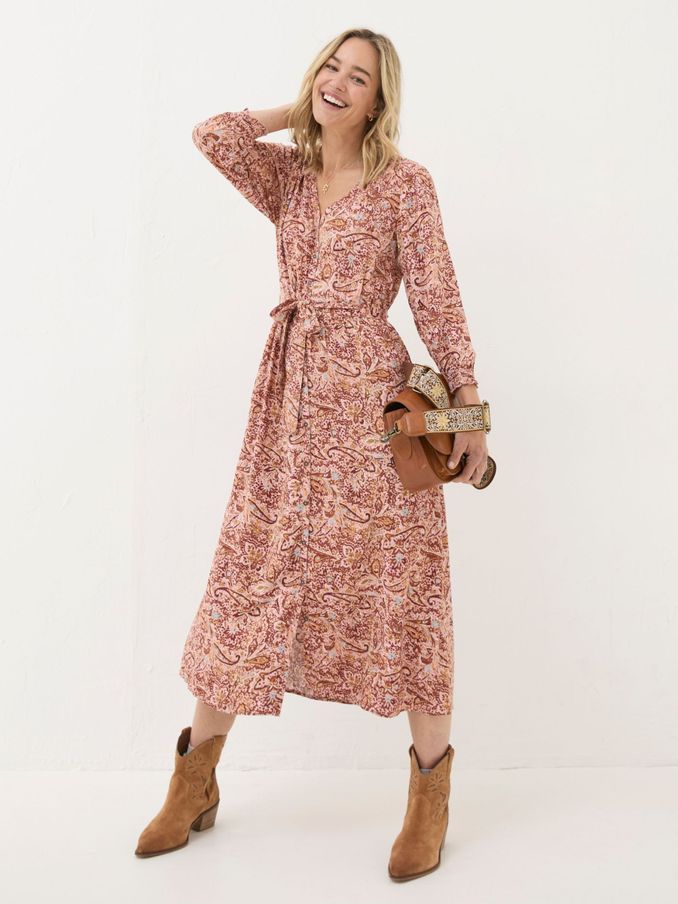 Estelle Pink Wild Paisley Midi Dress (E52040) | £38