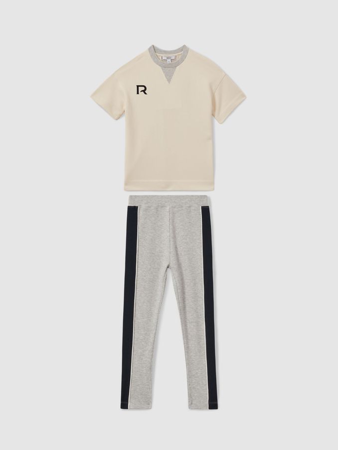 13-14 yrs Leggings and T-Shirt Set in Ivory (E52447) | £25