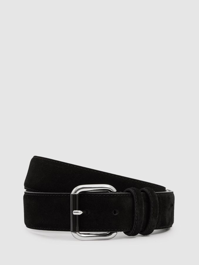 Suede Roller Bar Belt in Black (E52816) | £18