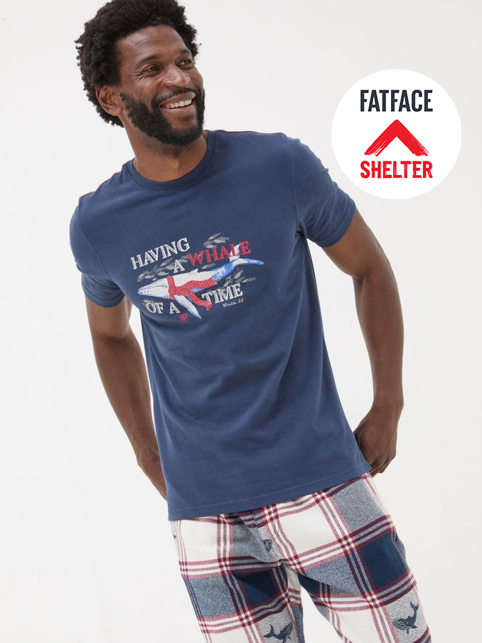 Navy Shelter Whale of a Time T-Shirt (E53221) | £16