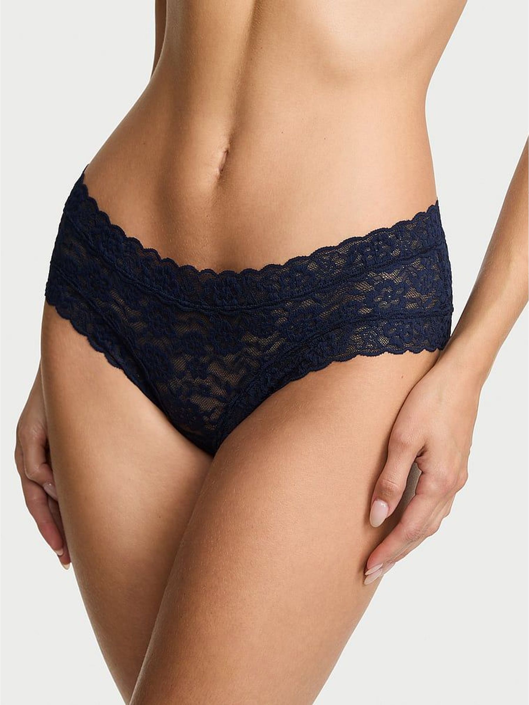 Noir Navy Blue - Cheeky Lace Knickers