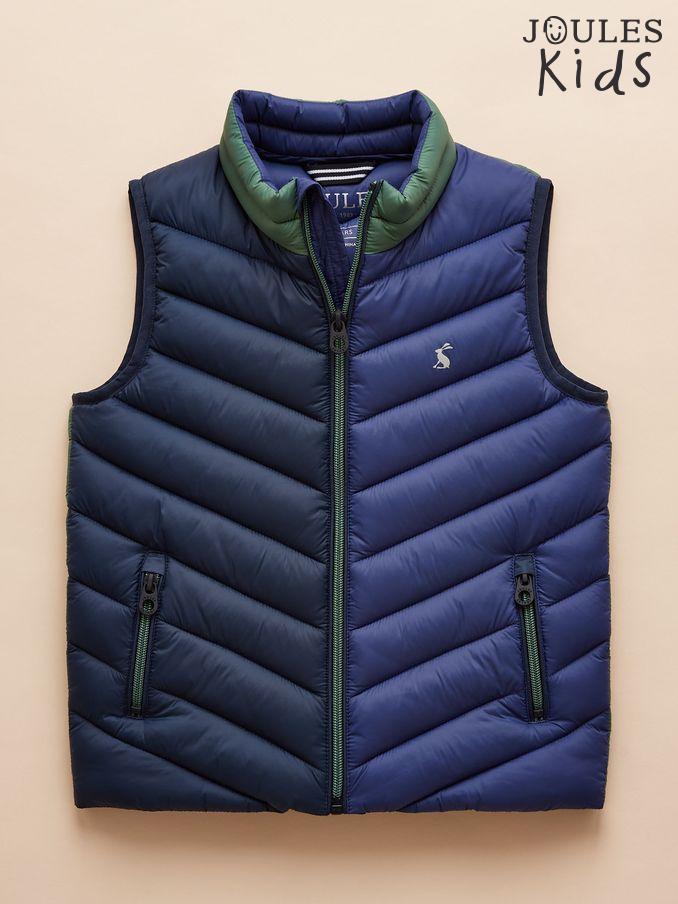 Boys' Crofton Gilet Blue Colourblock Showerproof Padded Gilet (E55165) | £29 - £32